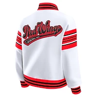 Women's WEAR by Erin Andrews White/Red Detroit Red Wings Full-Snap Fleece Sweatshirt Jacket