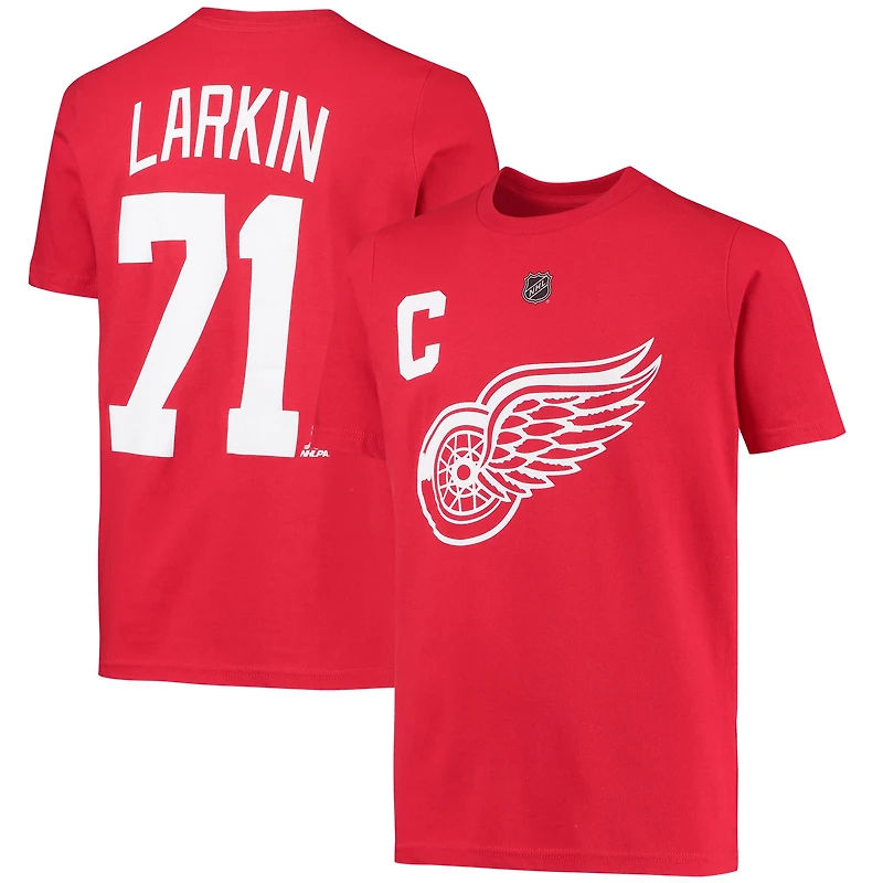 Youth Dylan Larkin Red Detroit Wings Player Name & Number T-Shirt
