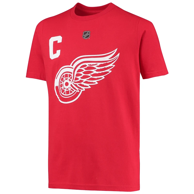 T-shirt avec nom et numéro de joueur des Red Wings Detroit Dylan Larkin pour jeunes