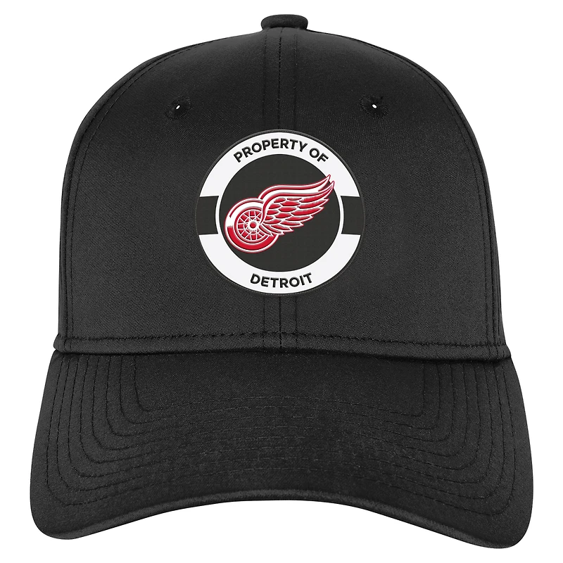 Casquette extensible authentique pour camp d'entraînement Pro des Red Wings de Detroit pour jeunes Fanatics noire