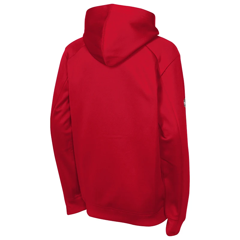 Youth Fanatics Red Detroit Wings Authentic Pro Rink Raglan Hoodie