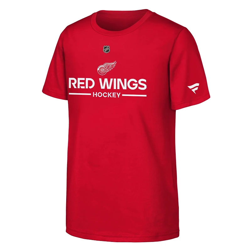 Youth Fanatics Red Detroit Wings Authentic Pro Wordmark T-Shirt