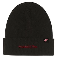 Youth Mitchell & Ness  Black Detroit Red Wings Neon Line Lights Cuffed Knit Hat
