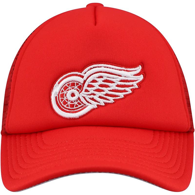 Youth Mitchell & Ness Red Detroit Red Wings Core Trucker Adjustable Hat