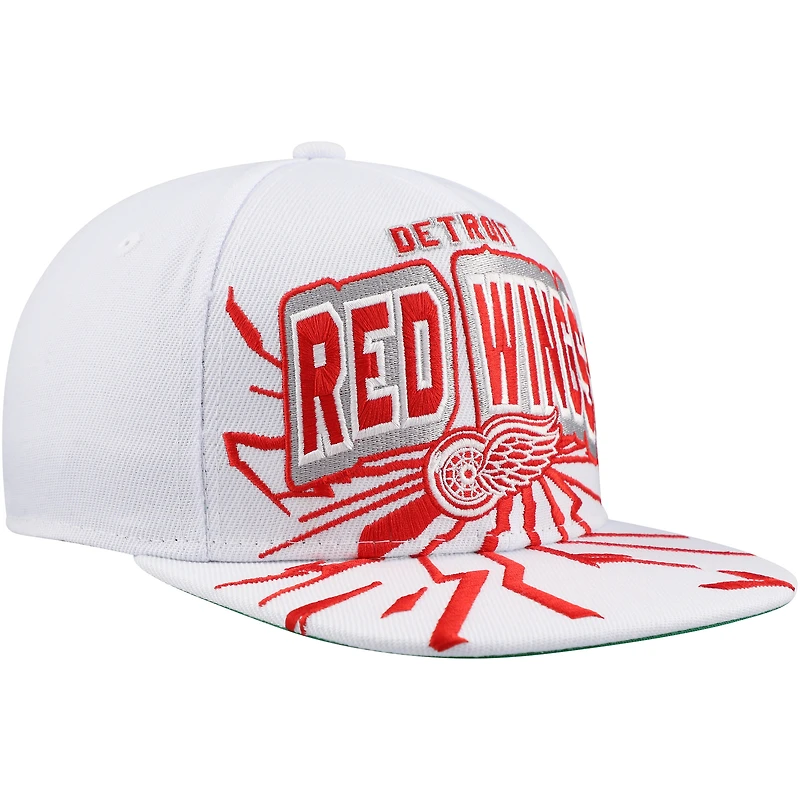 Youth Mitchell & Ness White Detroit Red Wings After Shock Snapback Hat