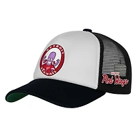 Youth Mitchell & Ness  White Detroit Red Wings Mascot Adjustable Trucker Hat