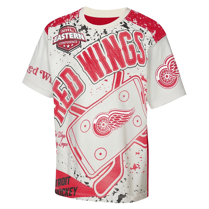 T-shirt de joueur vedette des Red Wings Détroit, couleur crème, pour jeunes la région Detroit