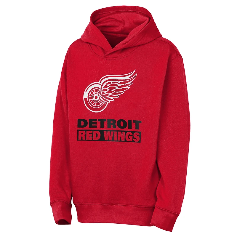 Youth Outerstuff Red Detroit Wings Back to Basics Hoodie
