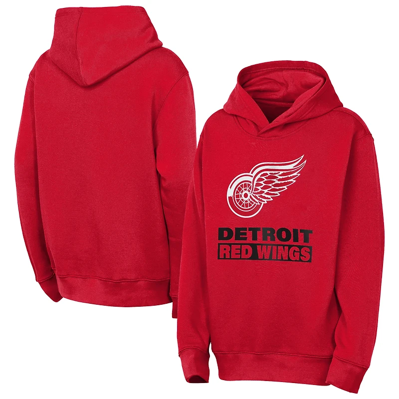 Youth Outerstuff Red Detroit Wings Back to Basics Hoodie