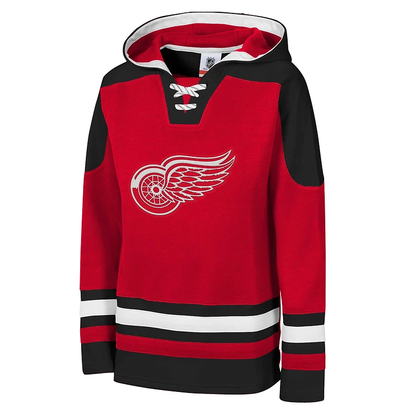 Youth Red Detroit Wings Ageless Must Have Home V-Neck Pullover Hoodie