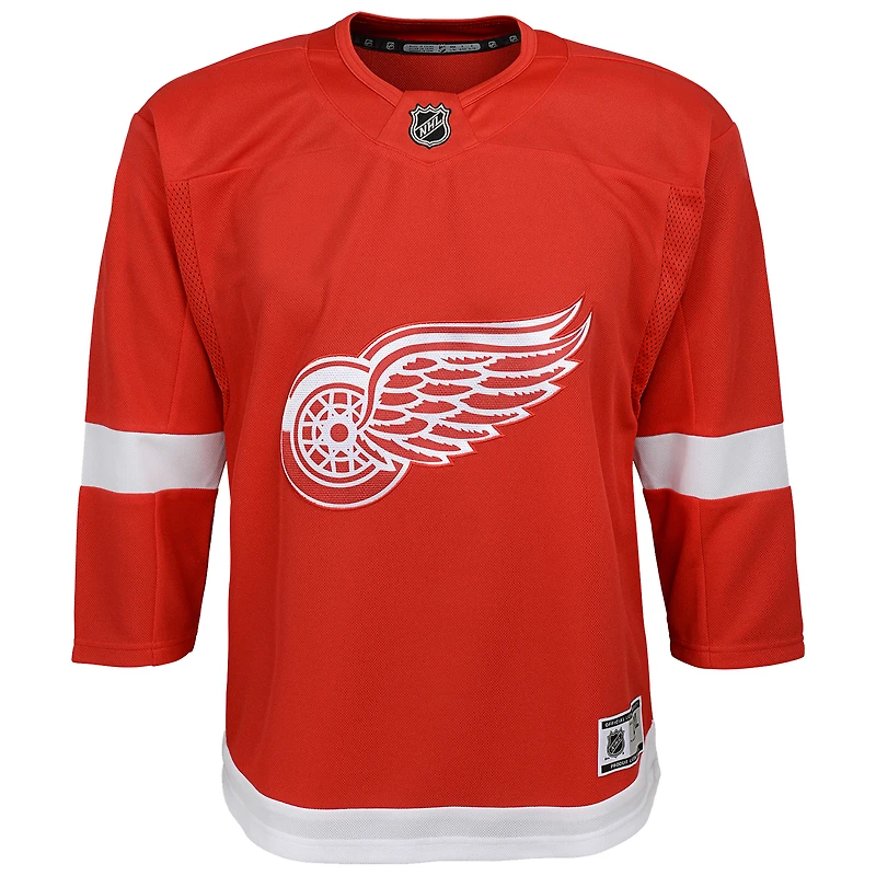 Maillot vierge Premier pour jeunes des Red Wings de Détroit, rouge, à domicile