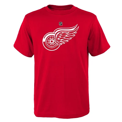 T-shirt avec logo principal des Red Wings de Detroit rouges pour jeunes
