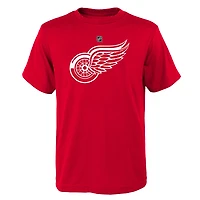 T-shirt avec logo principal des Red Wings de Detroit rouges pour jeunes