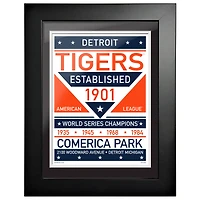 Detroit Tigers - 12'' x 16'' Team Dual Tone Framed Artwork