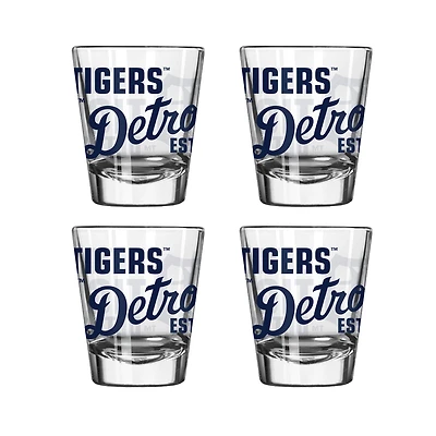 Detroit Tigers 4-Pack 2oz. Shot Glass Set