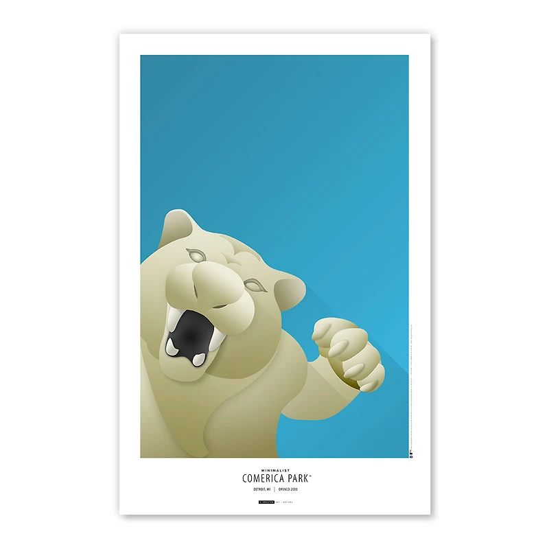 Detroit Tigers Comerica Park 11'' x 17 '' Tiger Minimalist Stadium Poster Impression artistique