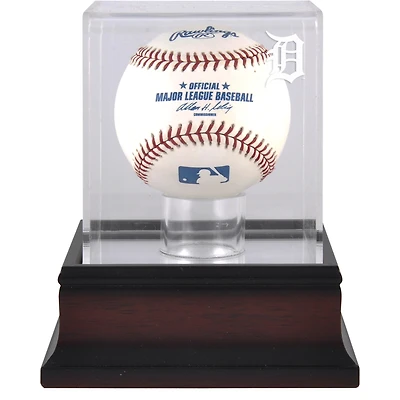 Detroit Tigers Mahogany Baseball Logo Display Case