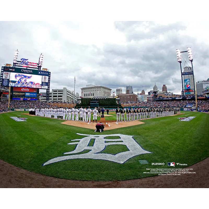 Detroit Tigers Unsigned National Anthem Field Level View Photograph