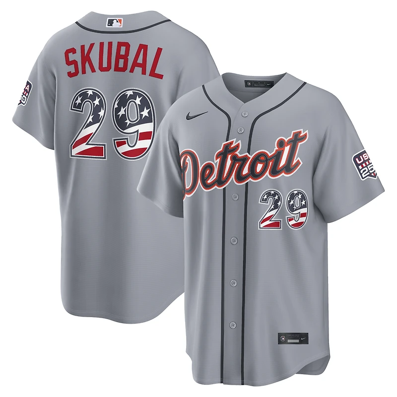 Fourth of July Men's Detroit Tigers Tarik Skubal Nike Gray USA 250 Stadium Jersey