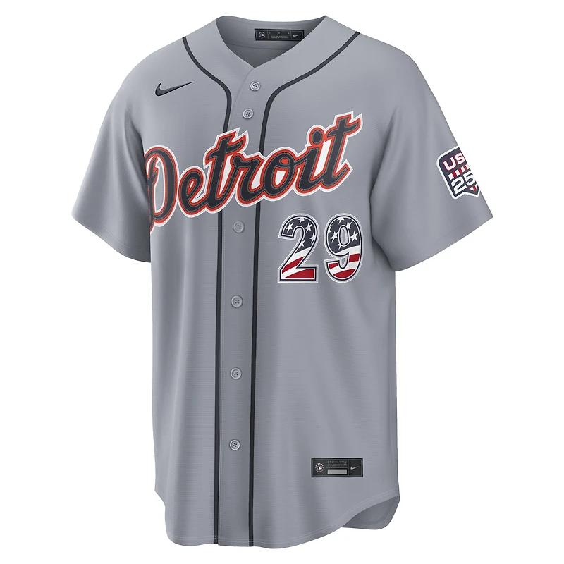 Fourth of July Men's Detroit Tigers Tarik Skubal Nike Gray USA 250 Stadium Jersey