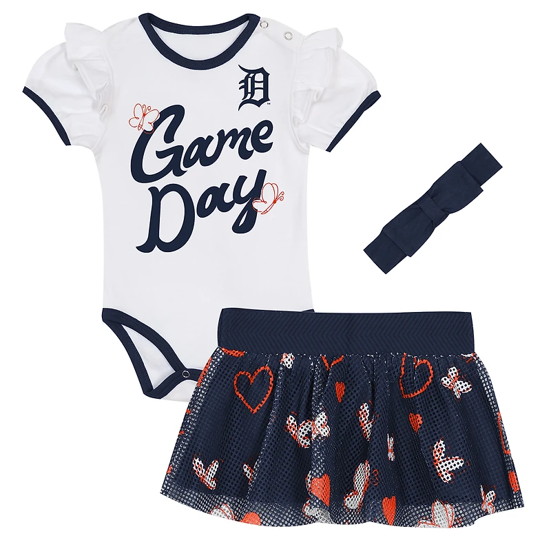 Girls Infant Outerstuff Detroit Tigers Bodysuit, Headband & Skirt Set