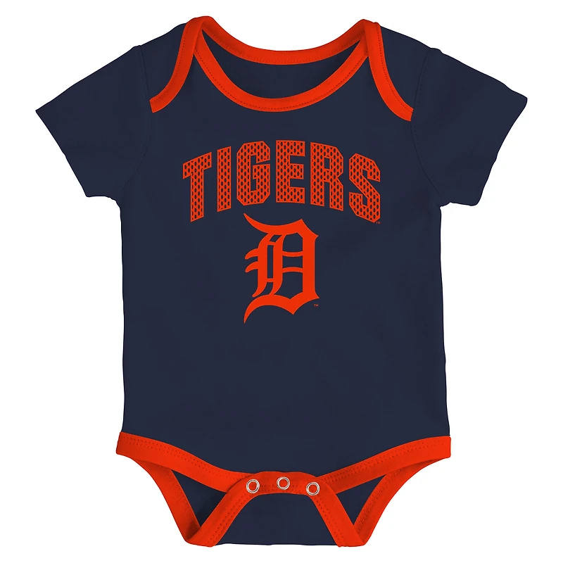 Infant & Newborn Outerstuff Detroit Tigers All Day Play Three-Piece Bodysuit Set