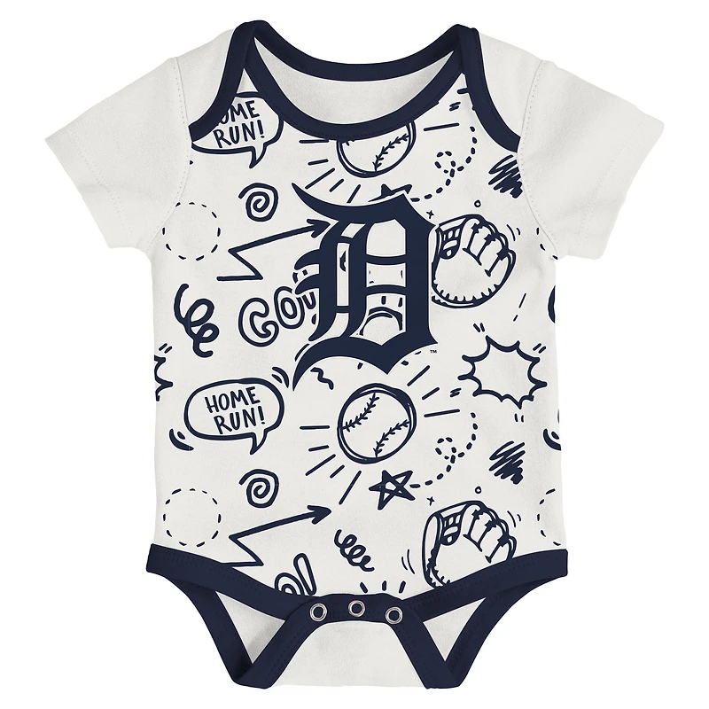 Infant Outerstuff Detroit Tigers All Day Play Three-Piece Bodysuit Set