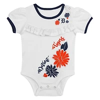 Infant  White Detroit Tigers Sweet Catcher 3-Piece Headband Skirt Set