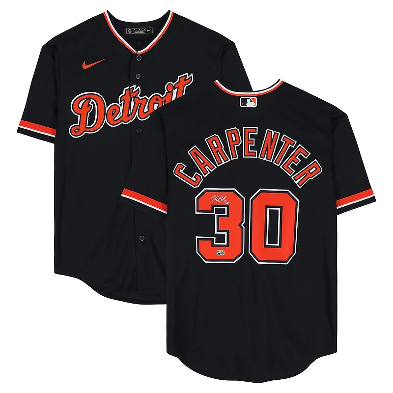 Kerry Carpenter Detroit Tigers Autographed Black Nike Alternate Replica Jersey
