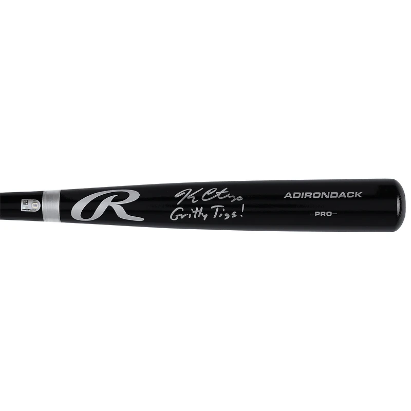 Batte Rawlings Pro noire autographiée par Kerry Carpenter, des Tigers de Detroit, avec l'inscription « Gritty Tigs ! »