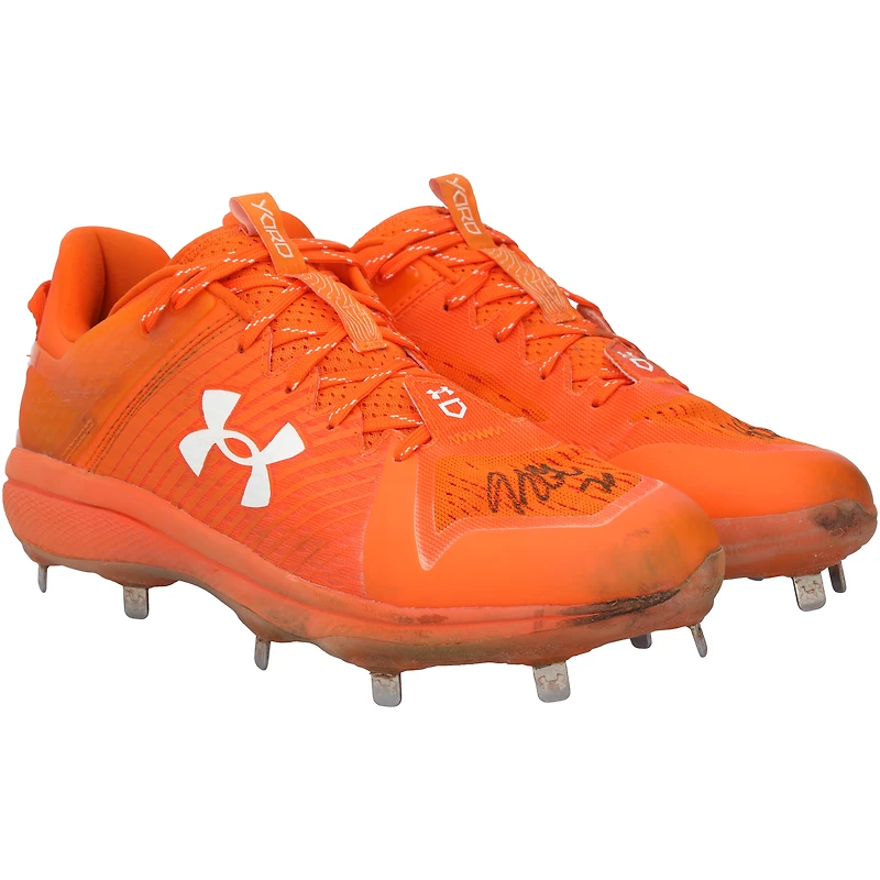 Crampons Under Armour orange portés en match par Kerry Carpenter, des Tigers de Detroit, lors de la saison 2024 de la MLB - RG13320829-30