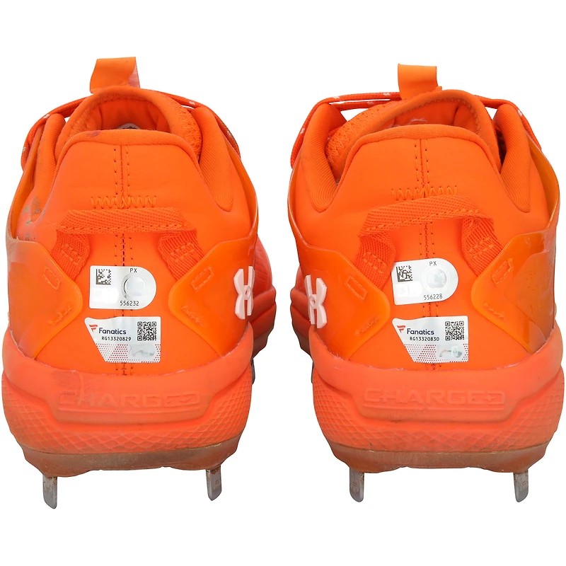 Kerry Carpenter Detroit Tigers Autographed Game-Used Orange Under Armour Cleats from the 2024 MLB Season - RG13320829-30