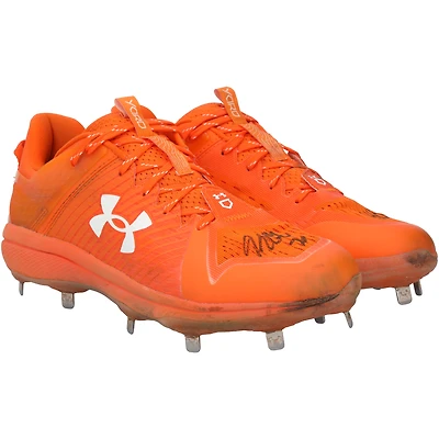 Kerry Carpenter Detroit Tigers Autographed Game-Used Orange Under Armour Cleats from the 2024 MLB Season - RG13320829-30