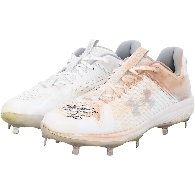 Kerry Carpenter Detroit Tigers Autographed Game-Used White Under Armour Cleats from the 2023 MLB Season - RG13309520-21