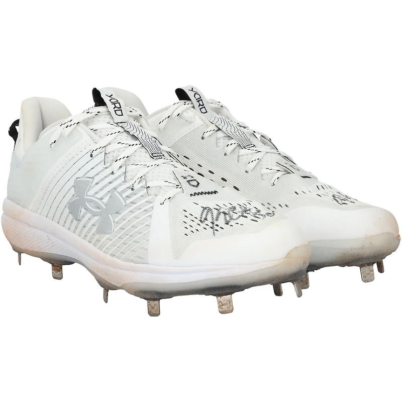 Kerry Carpenter Detroit Tigers Autographed Game-Used White Under Armour Cleats from the 2024 MLB Season - CR96738453-54