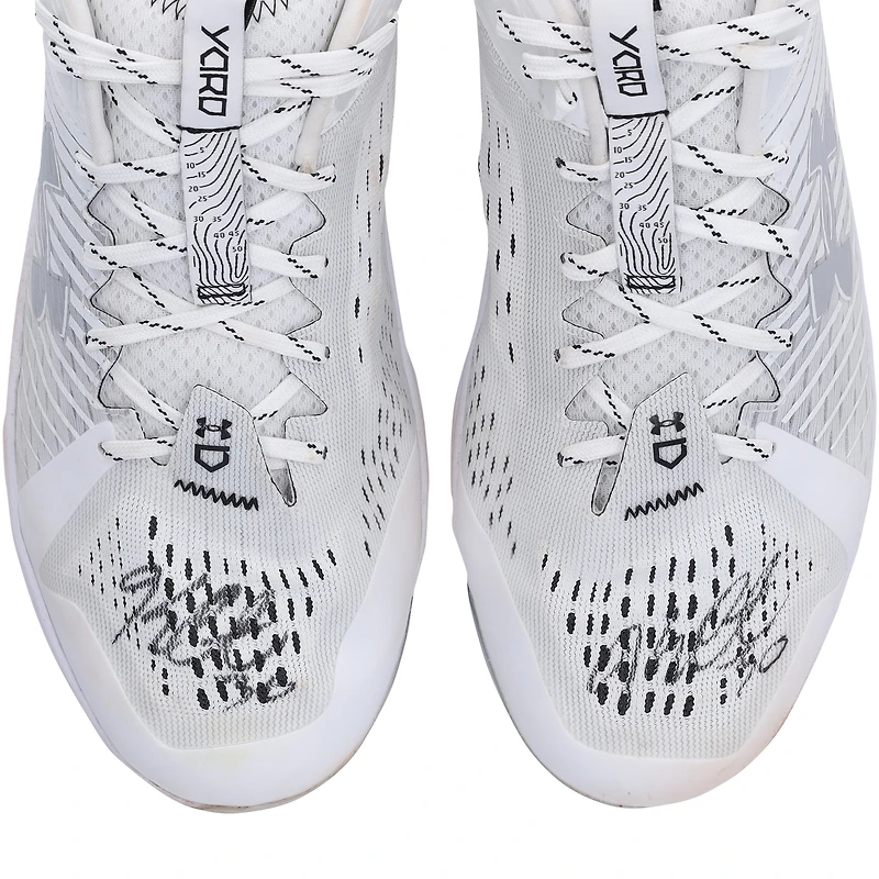 Kerry Carpenter Detroit Tigers Autographed Game-Used White Under Armour Cleats from the 2024 MLB Season - CR96738453-54