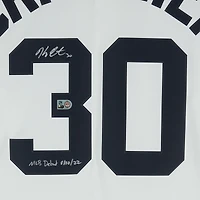 Maillot réplique blanc Nike autographié par Kerry Carpenter des Tigers de Detroit avec inscription « Débuts en MLB le 10/08/2022 »