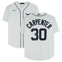 Maillot réplique blanc Nike autographié par Kerry Carpenter des Tigers de Detroit avec inscription « Débuts en MLB le 10/08/2022 »