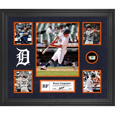 Kerry Carpenter Detroit Tigers Framed 5-Photo Collage with a Piece of Game-Used Ball