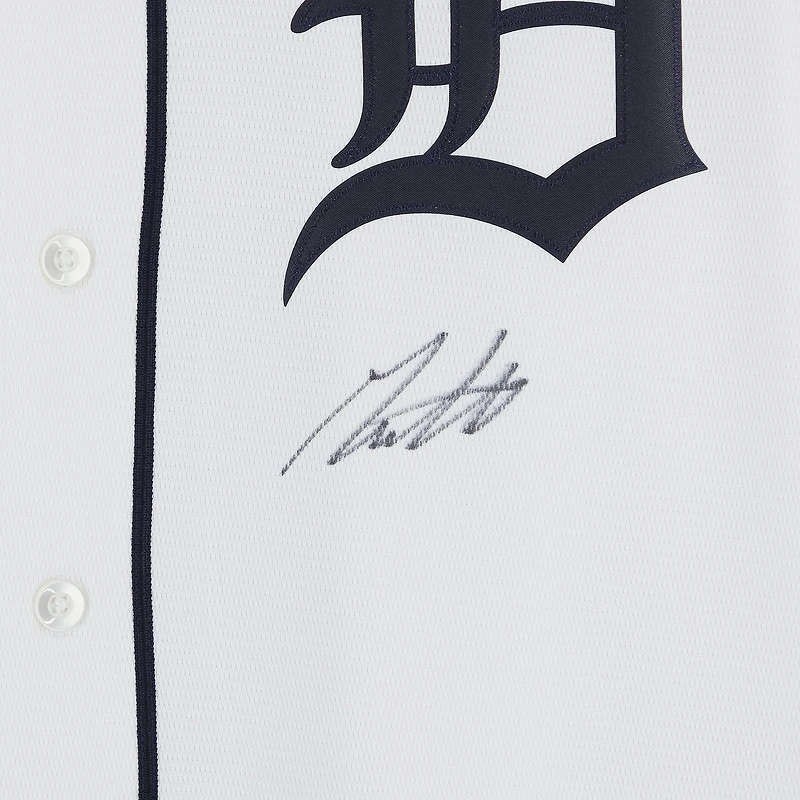 Maillot réplique blanc Nike autographié de Max Clark, des Tigers de Detroit