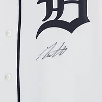 Maillot réplique blanc Nike autographié de Max Clark, des Tigers de Detroit
