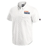 Men's Darius Rucker Collection by Fanatics  Cream Detroit Tigers Printed Button-Down Shirt