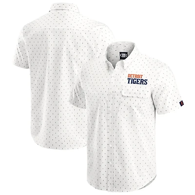 Men's Darius Rucker Collection by Fanatics  Cream Detroit Tigers Printed Button-Down Shirt