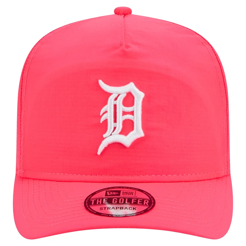 Casquette ajustable de golfeur de tous les jours rose Detroit Tigers de New Era pour homme