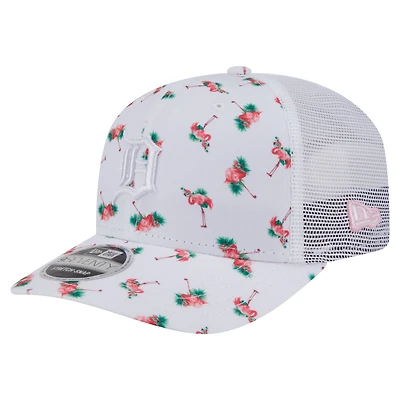 Men's New Era  White Detroit Tigers Flamingo Mesh Back 9SEVENTY Stretch-Snap Hat
