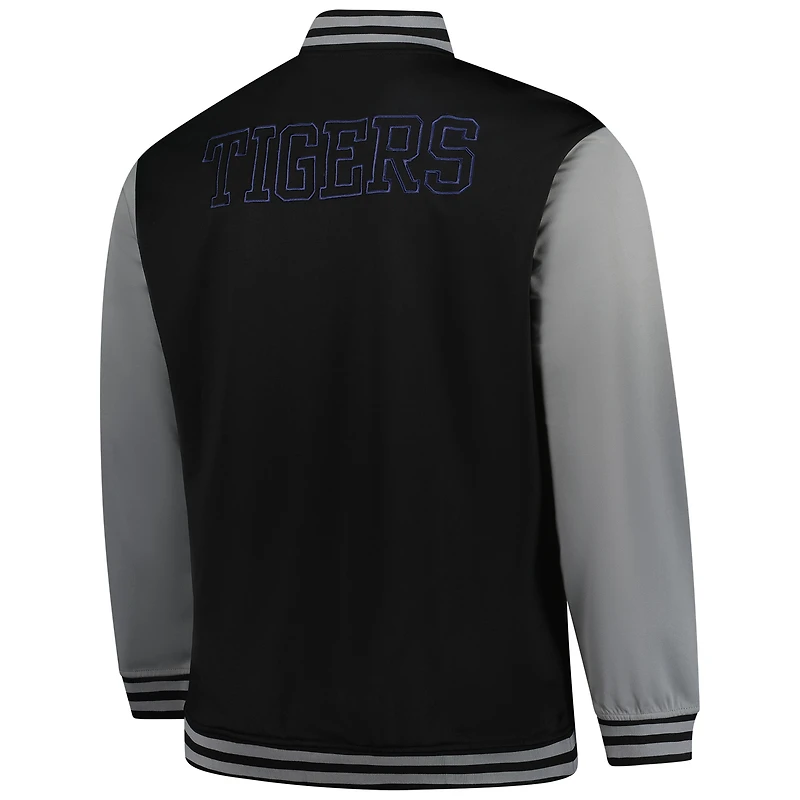 Men's Profile  Black/Gray Detroit Tigers Full-Snap Varsity Jacket