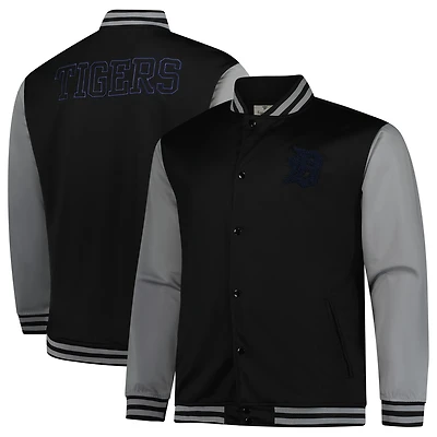 Men's Profile  Black/Gray Detroit Tigers Full-Snap Varsity Jacket