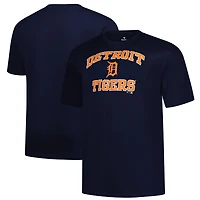 T-shirt bleu marine pour homme avec logo Detroit Tigers, grand et grand, inscription Heart & Soul