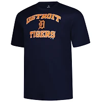 T-shirt bleu marine pour homme avec logo Detroit Tigers, grand et grand, inscription Heart & Soul