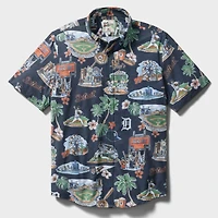 Men's Reyn Spooner  Navy Detroit Tigers Scenic Tri-Blend Button-Down Shirt